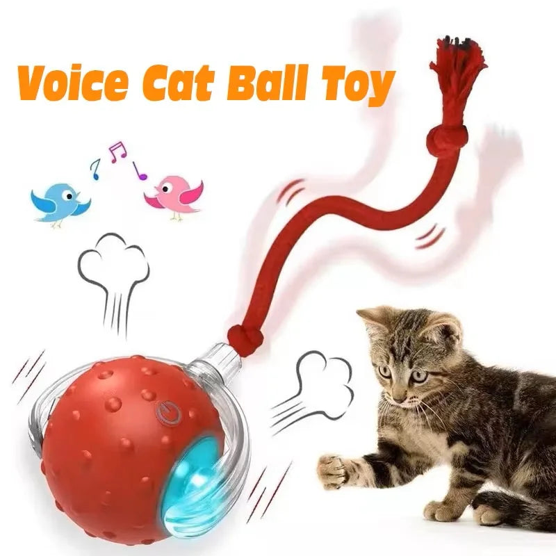 Purely Pawsome™ Cat Interactive Ball Toy - Automatic Rolling Rechargeable Smart Kitten Ball