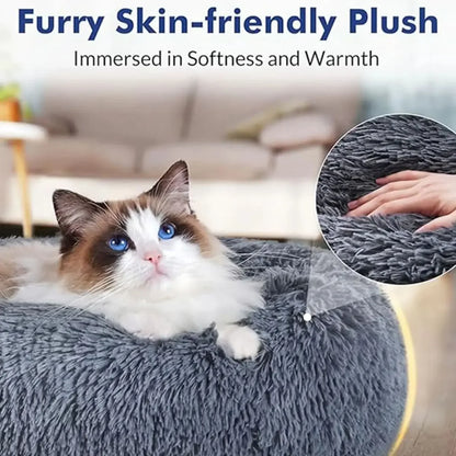 Purely Pawsome™ Round Pet Bed - Super Soft Plush Dog House for Large Dogs (40-90cm, 6 Sizes)