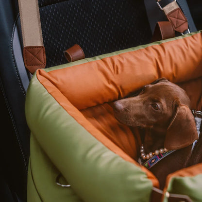 Purely Pawsome™ Luxury Pet Car Seat - Faux Leather Dog & Cat Travel Bed Booster
