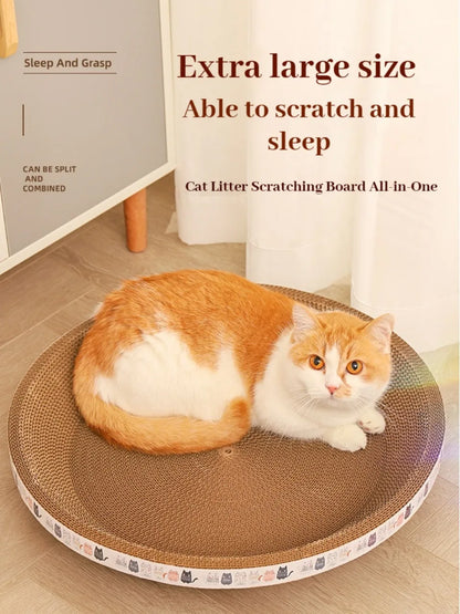 Corrugated Cat Scratching Post with Catnip Wear-resistant and Scratch-resistant Cat Bed Scratcher Sofa Protector Cats Furniture