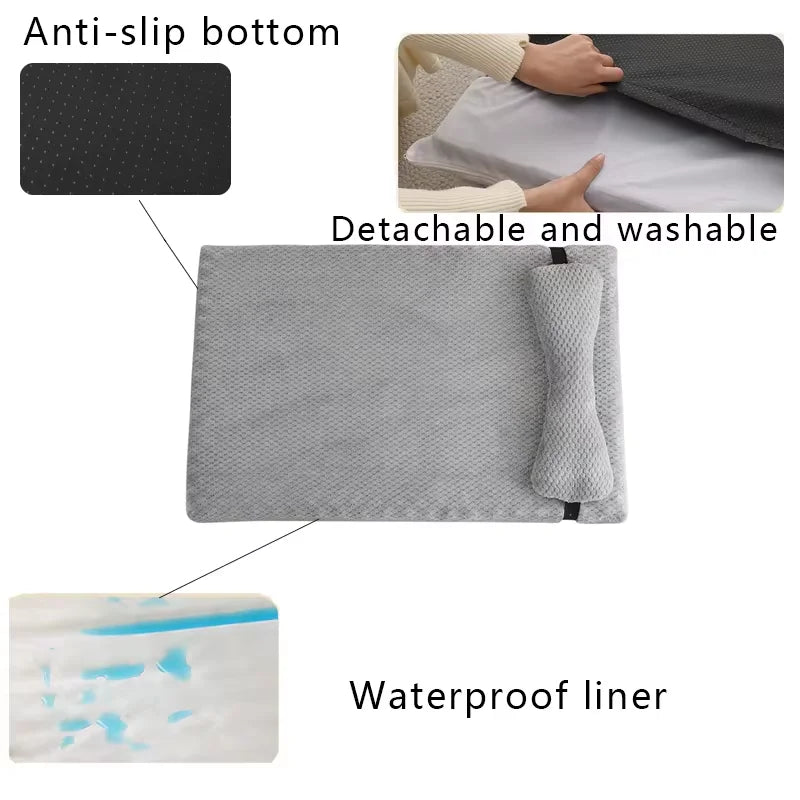 Purely Pawsome™ Warm Calming Dog Bed - Fluffy Plush Mat with Removable Winter Cover