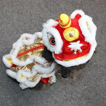Purely Pawsome™ Lion Dance Dog Costume - Chinese New Year Festival Outfit for Dogs & Cats