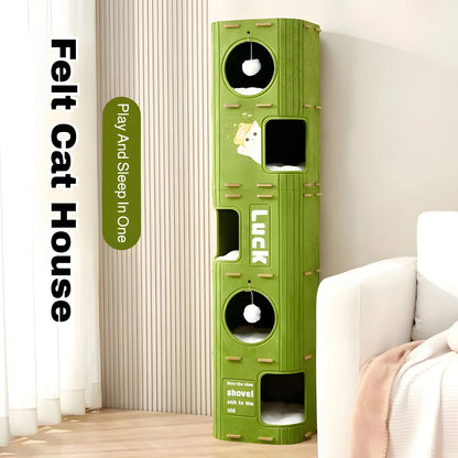 Multi-Layer Cat Nest Cat Climbing Frame Integrated Closed Security Cat Sleeping Nest Scratch-Resistant Wear-Resistant Four-Seas