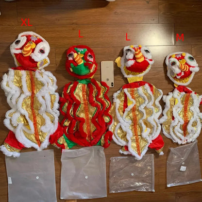 Purely Pawsome™ Lion Dance Dog Costume - Chinese New Year Festival Outfit for Dogs & Cats