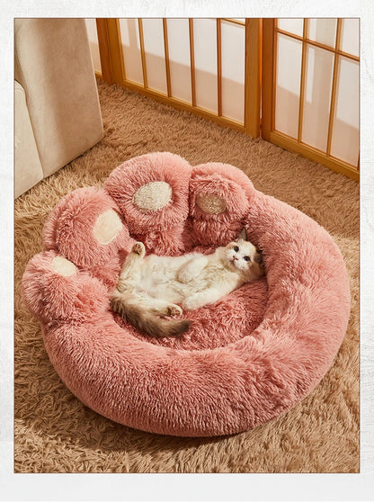 Purely Pawsome™ Fluffy Dog Bed - Winter Warm Large Pet Sofa Basket with Blanket