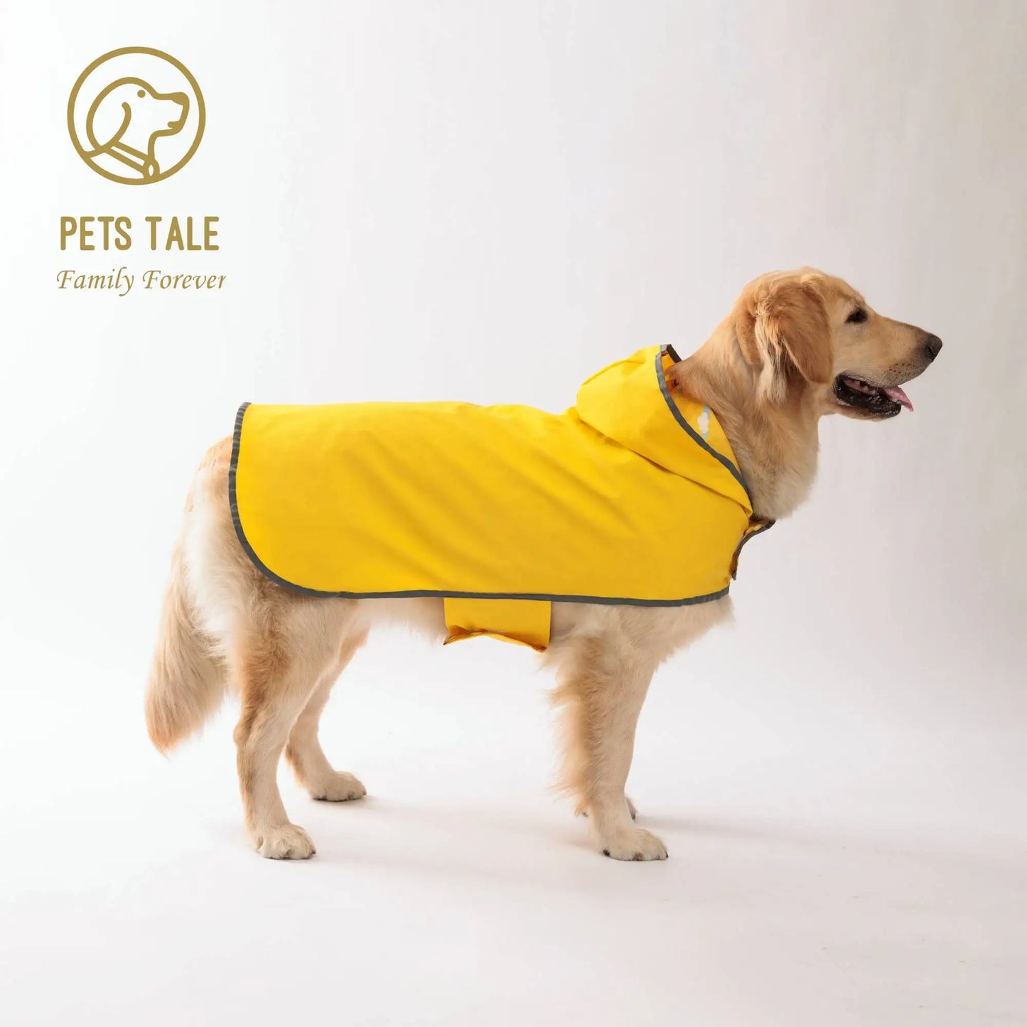 Purely Pawsome™ Waterproof Double-Layer Dog Raincoat - Bright Yellow Reflective Puppy Rain Jacket for Small & Medium Dogs