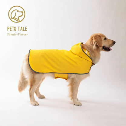 Purely Pawsome™ Waterproof Double-Layer Dog Raincoat - Bright Yellow Reflective Puppy Rain Jacket for Small & Medium Dogs