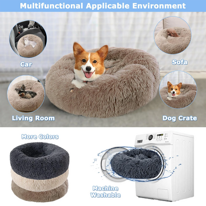 Purely Pawsome™ Round Pet Bed - Super Soft Plush Dog House for Large Dogs (40-90cm, 6 Sizes)