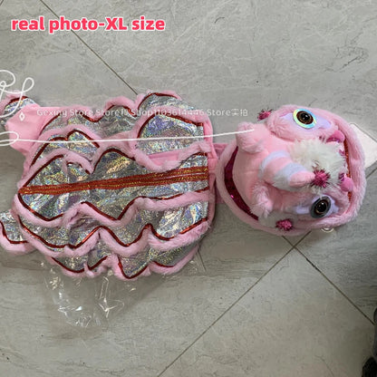 Purely Pawsome™ Lion Dance Dog Costume - Chinese New Year Festival Outfit for Dogs & Cats