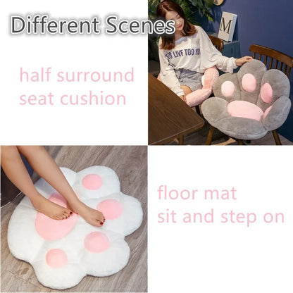 Purely Pawsome™ Kawaii Cat Paw Plush Cushion - 70x60cm Soft Stuffed Floor Chair Sofa Pad