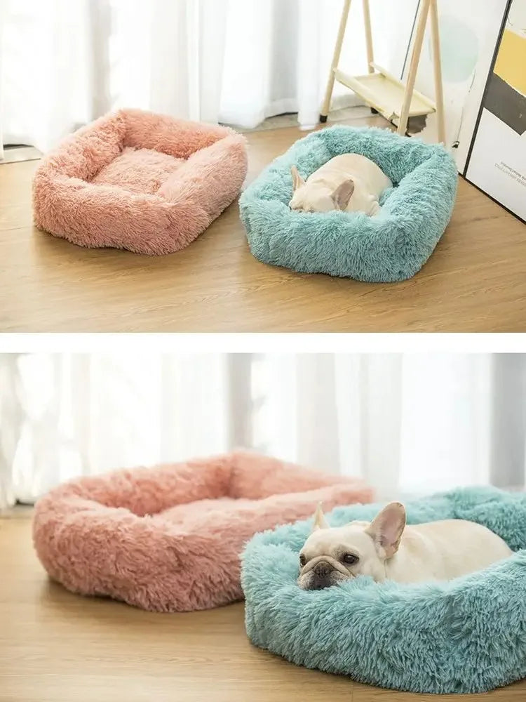 Purely Pawsome™ Rectangle Plush Dog Bed - Winter Warm Mat for Small, Medium & Big Pets