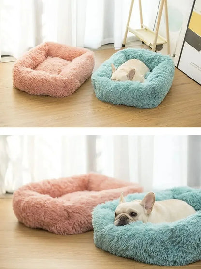 Purely Pawsome™ Rectangle Plush Dog Bed - Winter Warm Mat for Small, Medium & Big Pets
