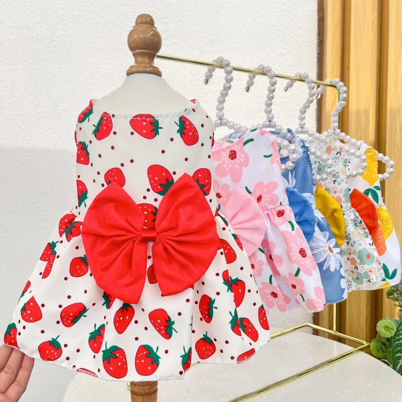 Purely Pawsome™ Adorable Dog Princess Dress - Cute Bow & Lace Summer Outfit
