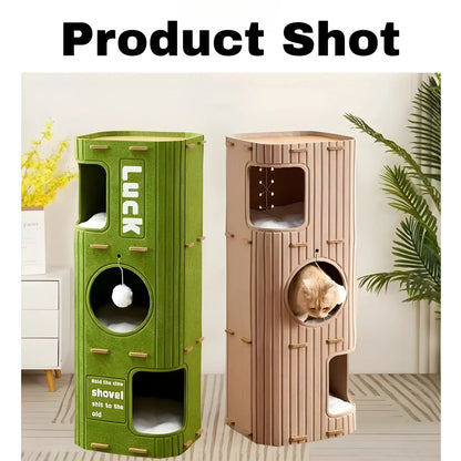 Multi-Layer Cat Nest Cat Climbing Frame Integrated Closed Security Cat Sleeping Nest Scratch-Resistant Wear-Resistant Four-Seas