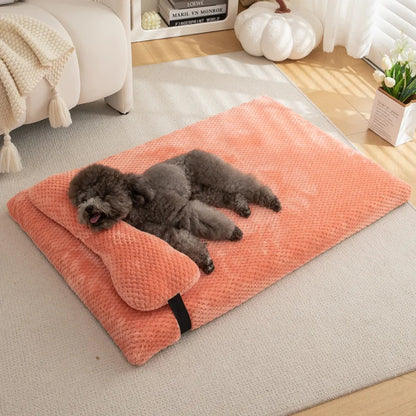 Purely Pawsome™ Warm Calming Dog Bed - Fluffy Plush Mat with Removable Winter Cover