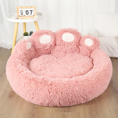 Purely Pawsome™ Fluffy Dog Bed - Winter Warm Large Pet Sofa Basket with Blanket