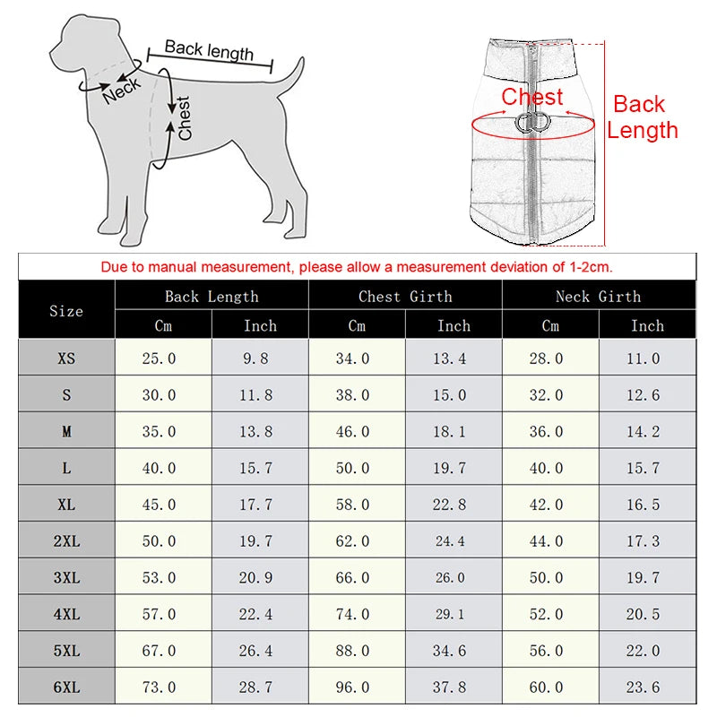 Purely Pawsome™ Waterproof Winter Dog Coat - Warm Vest for Small to Large Dogs