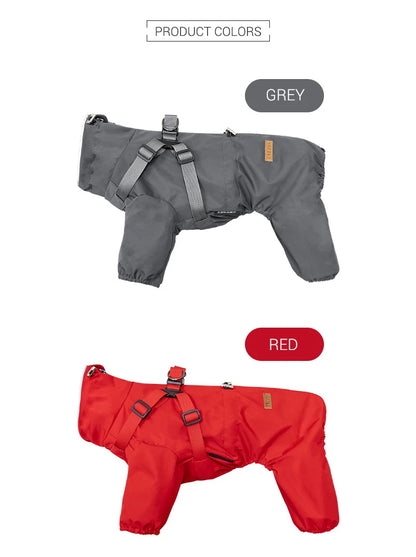 Purely Pawsome™ Dog Raincoat with Harness - Waterproof 4-Leg Rain Jacket for Small Dogs