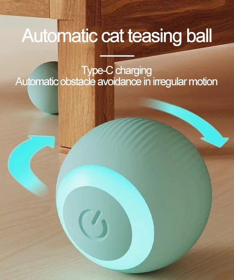 Purely Pawsome™ Interactive Cat Ball - Automatic Indoor Rolling Cat Toy Electric Smart Ball