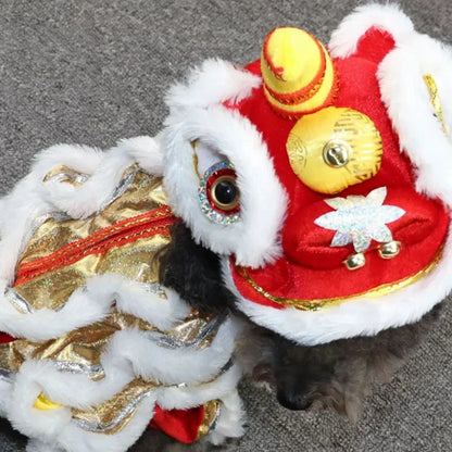 Purely Pawsome™ Lion Dance Dog Costume - Chinese New Year Festival Outfit for Dogs & Cats