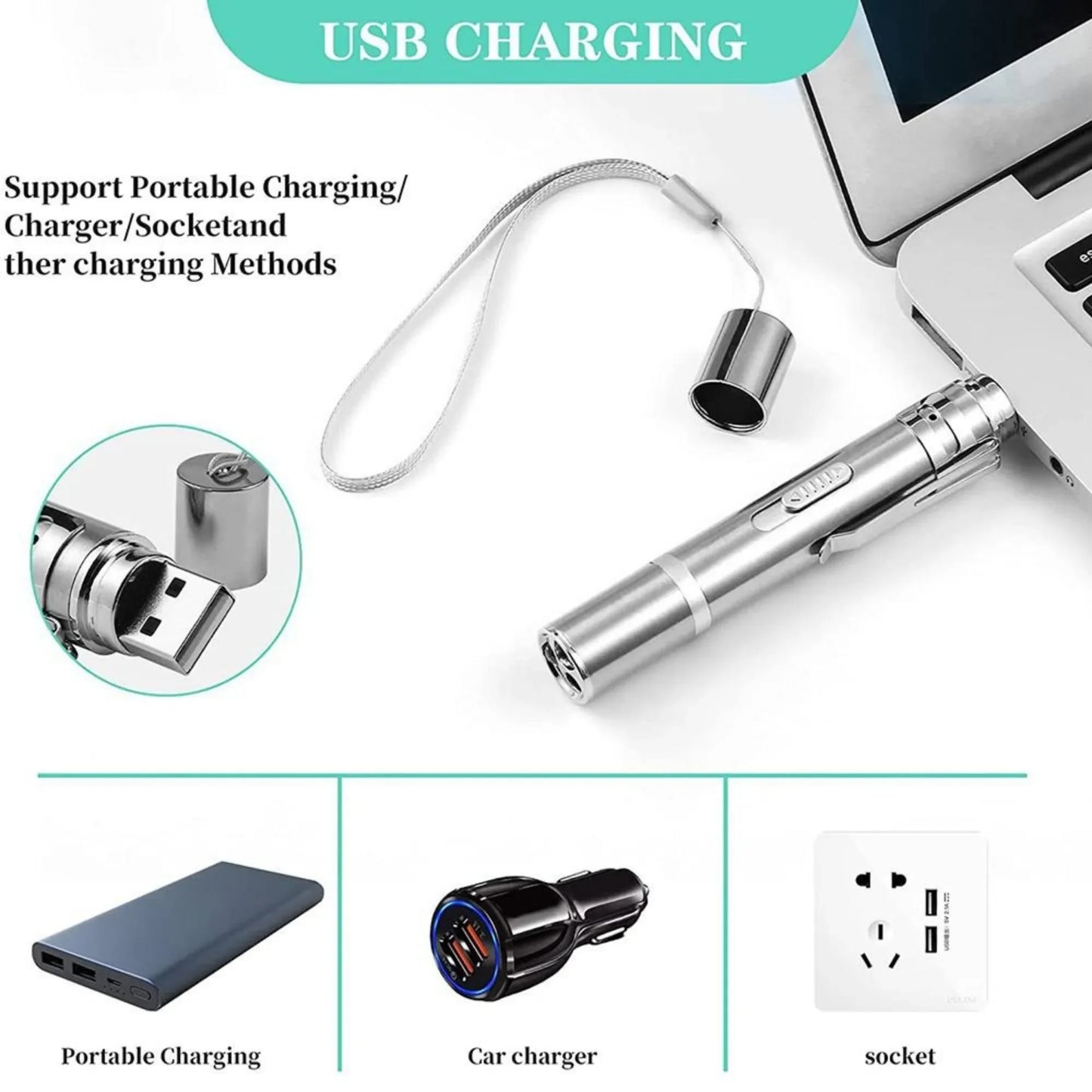 Purely Pawsome™ Rechargeable Pet Laser Pointer - LED Light 5 Switchable Patterns for Cats & Dogs