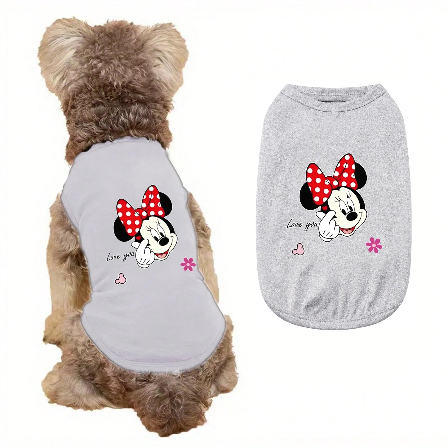 Purely Pawsome™ Playful Minnie Print Pet Vest - Soft & Breathable Summer T-Shirt