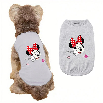 Purely Pawsome™ Playful Minnie Print Pet Vest - Soft & Breathable Summer T-Shirt