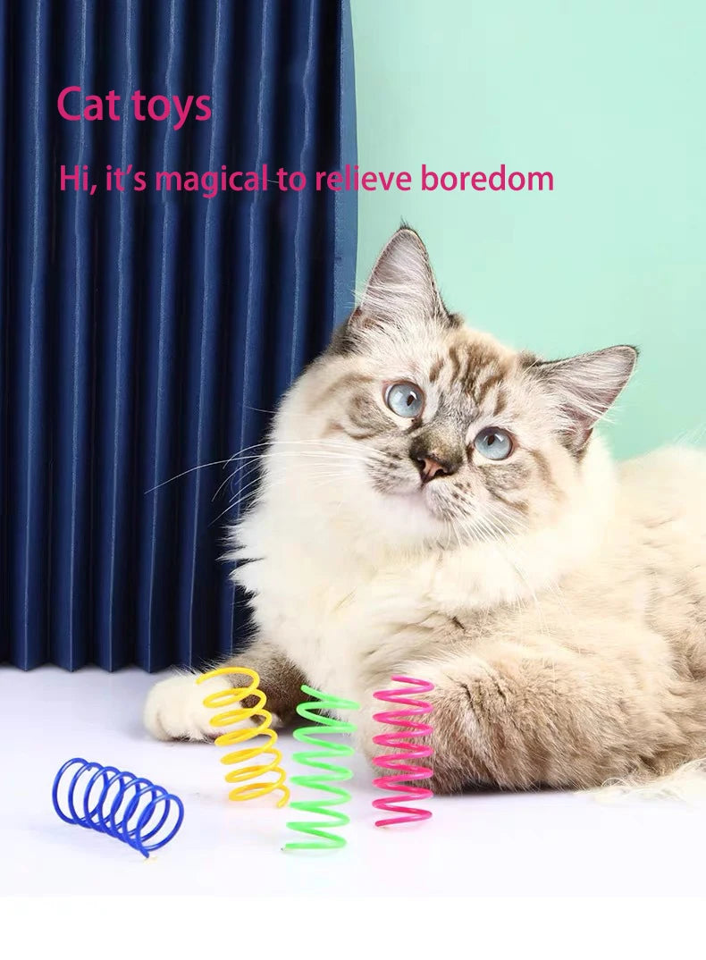 Purely Pawsome™ Cat Spring Toys - 4pcs Wide Durable Heavy Gauge Colorful Coil Springs