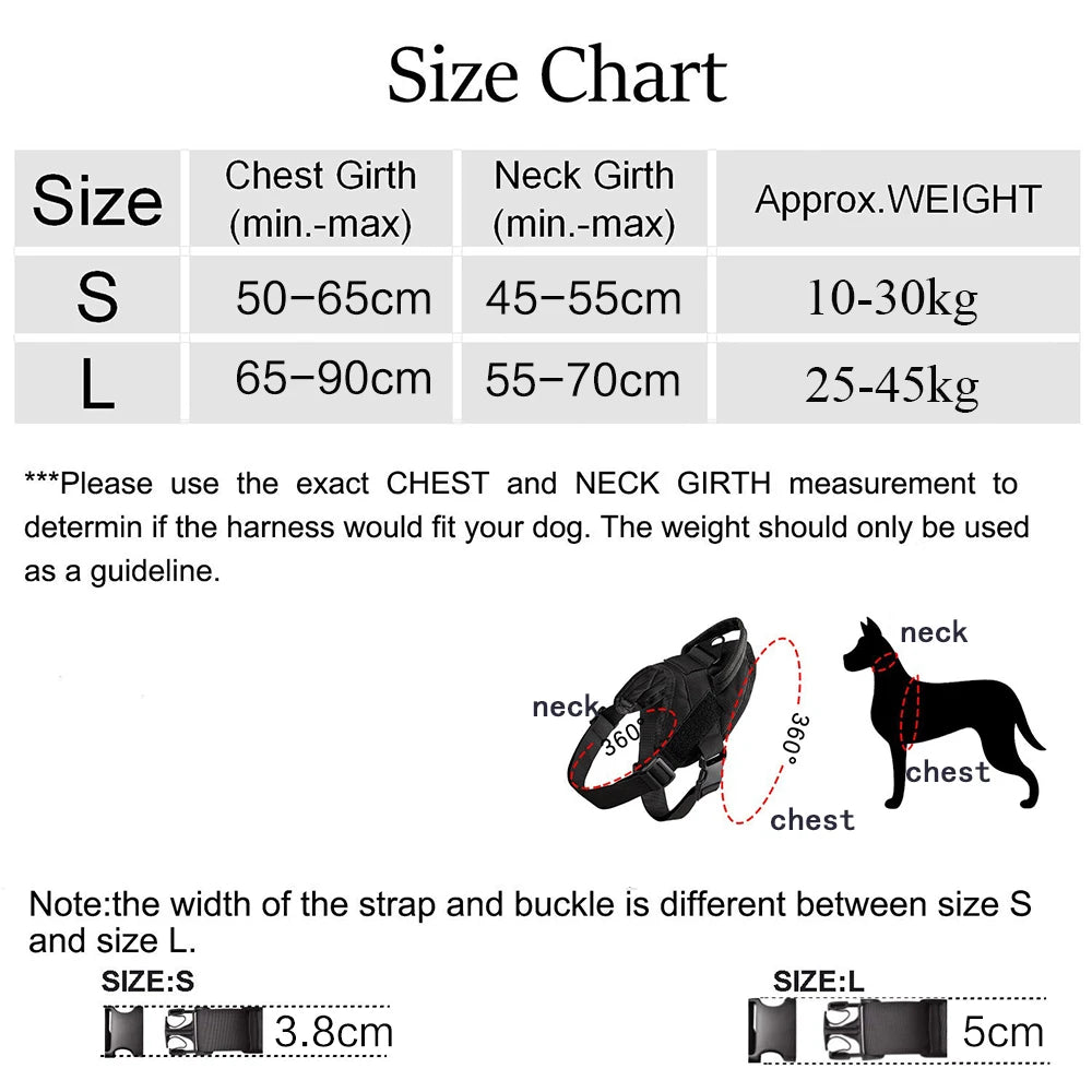 Purely Pawsome™ Tactical Dog Vest - Training Military Patrol Service Dog Harness with Handle