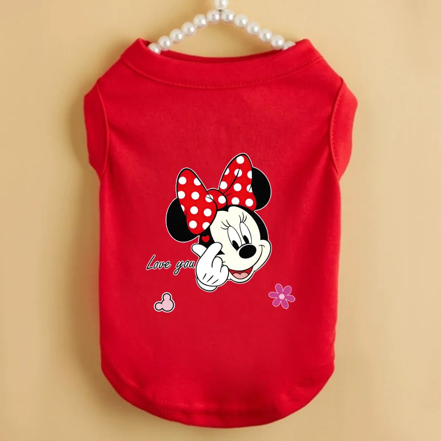 Purely Pawsome™ Playful Minnie Print Pet Vest - Soft & Breathable Summer T-Shirt