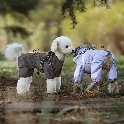 Purely Pawsome™ Dog Raincoat with Harness - Waterproof 4-Leg Rain Jacket for Small Dogs