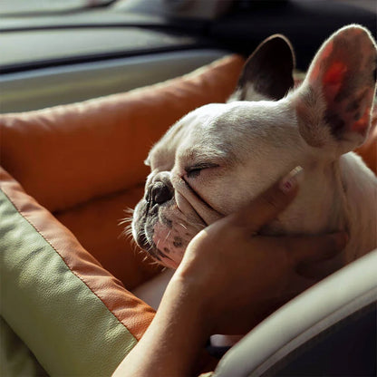 Purely Pawsome™ Luxury Pet Car Seat - Faux Leather Dog & Cat Travel Bed Booster
