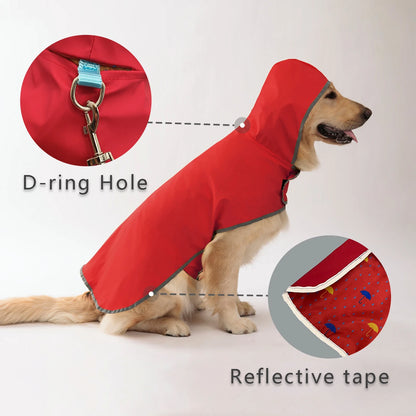 Purely Pawsome™ Waterproof Double-Layer Dog Raincoat - Bright Yellow Reflective Puppy Rain Jacket for Small & Medium Dogs