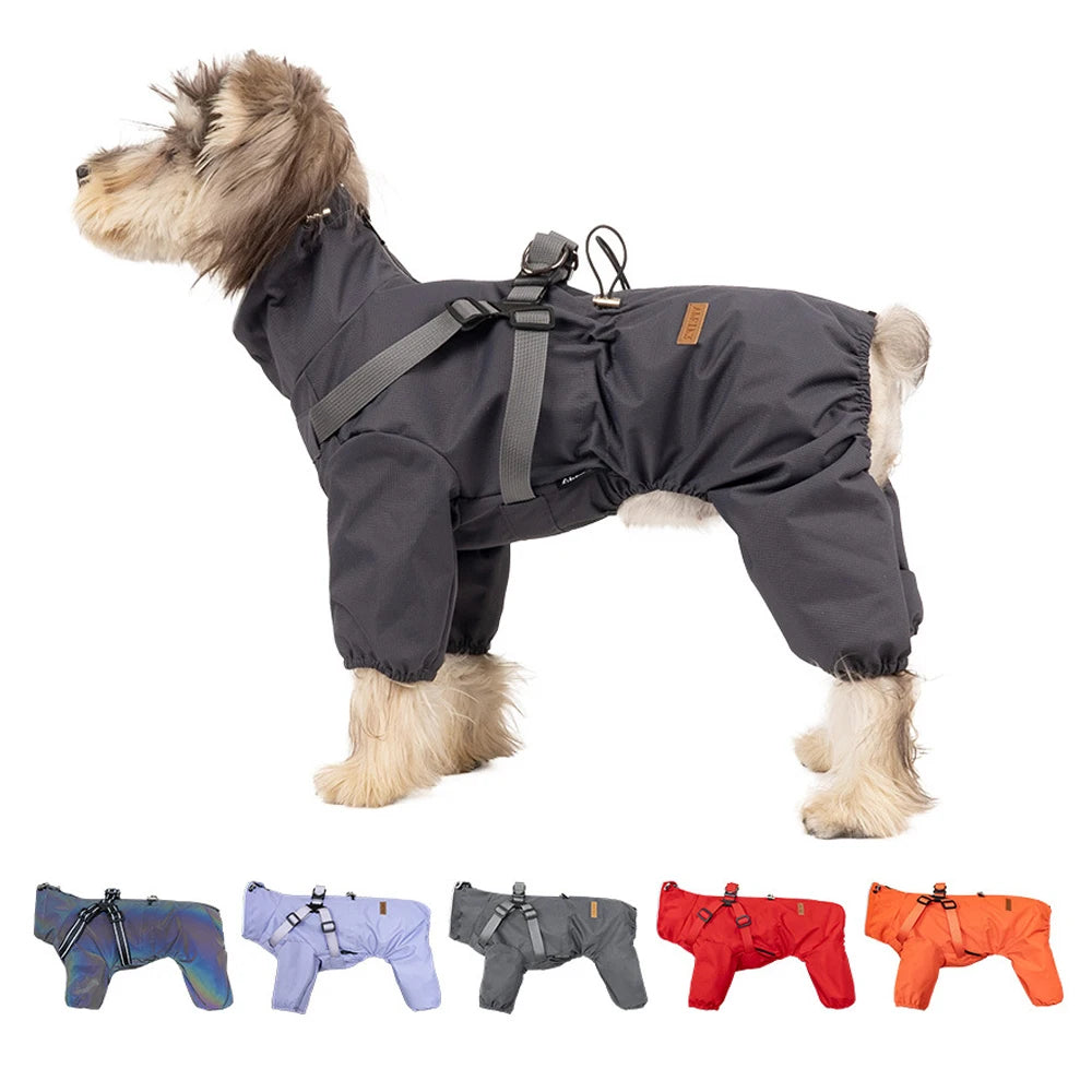 Purely Pawsome™ Dog Raincoat with Harness - Waterproof 4-Leg Rain Jacket for Small Dogs