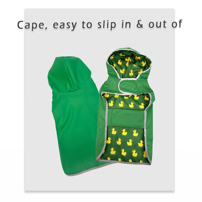 Purely Pawsome™ Waterproof Double-Layer Dog Raincoat - Bright Yellow Reflective Puppy Rain Jacket for Small & Medium Dogs