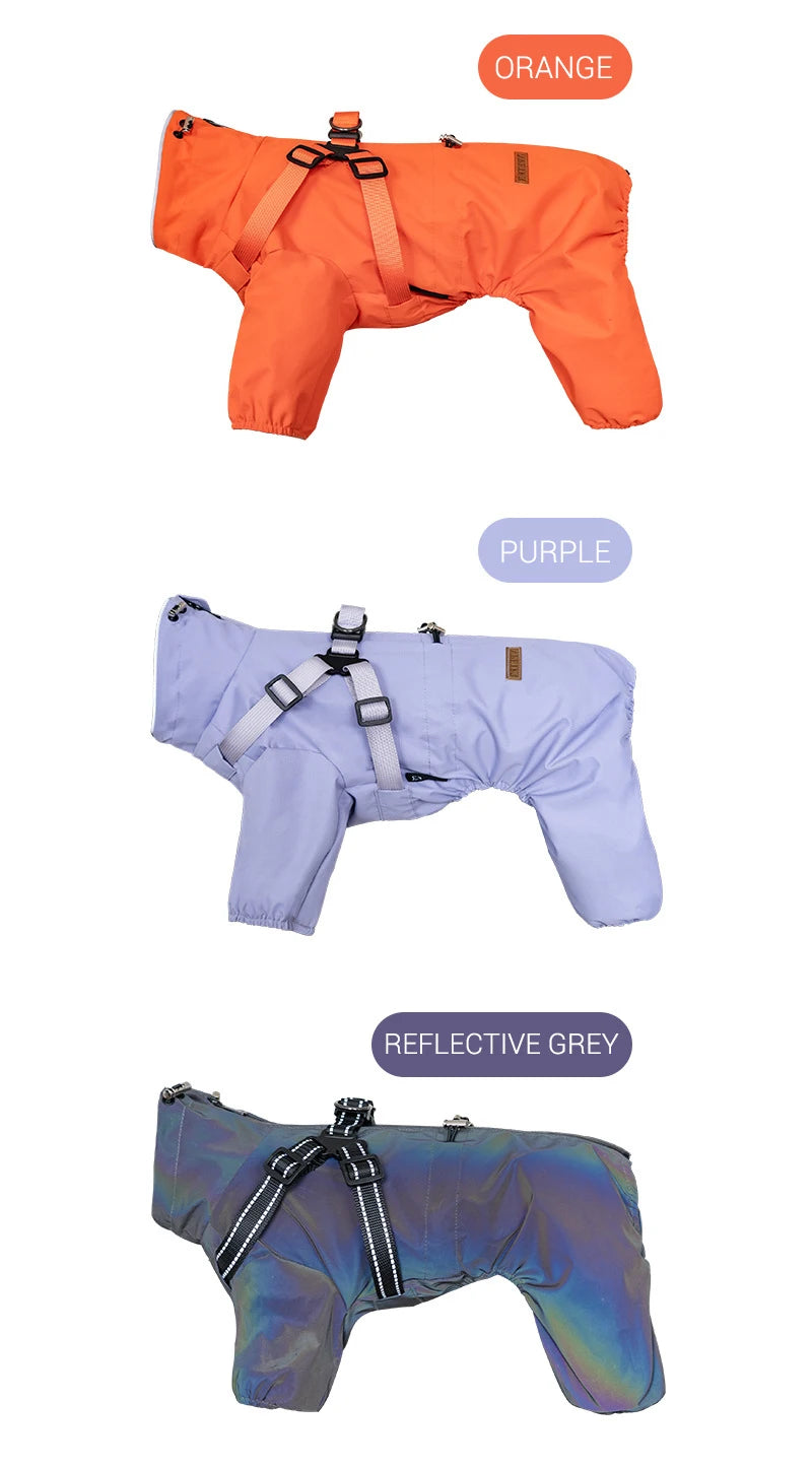 Purely Pawsome™ Dog Raincoat with Harness - Waterproof 4-Leg Rain Jacket for Small Dogs