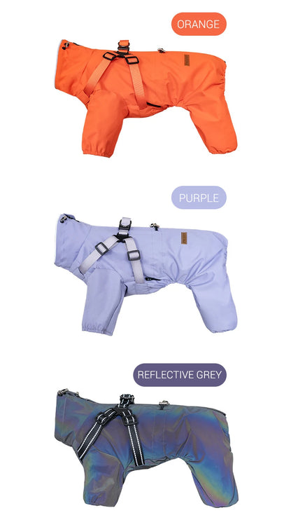 Purely Pawsome™ Dog Raincoat with Harness - Waterproof 4-Leg Rain Jacket for Small Dogs