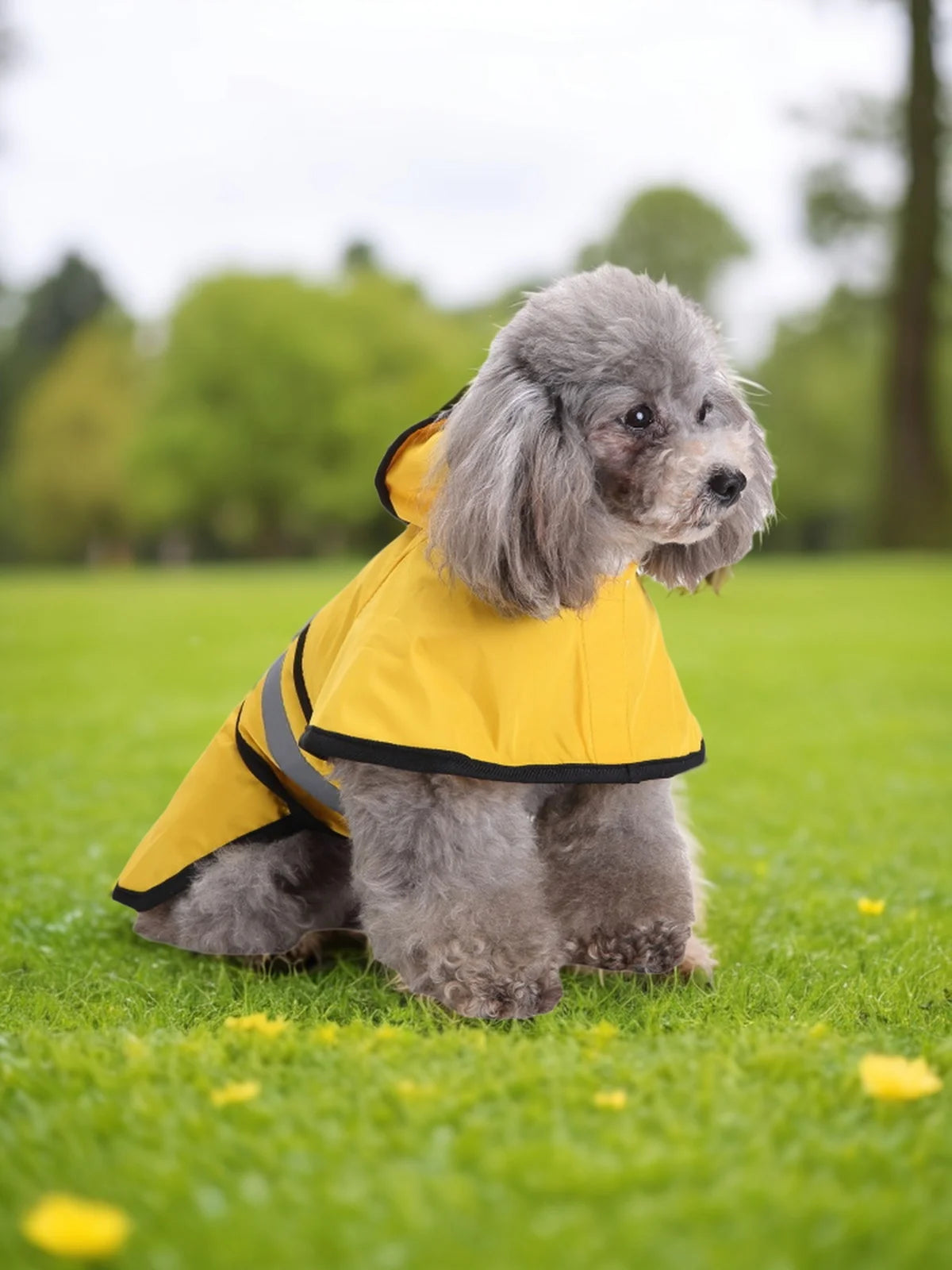Purely Pawsome™ Waterproof Reflective Dog Raincoat - Full-Cover 4-Leg Protection for Small Dogs