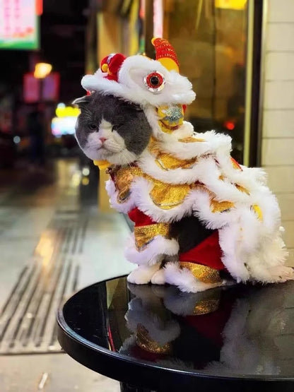 Purely Pawsome™ Lion Dance Dog Costume - Chinese New Year Festival Outfit for Dogs & Cats