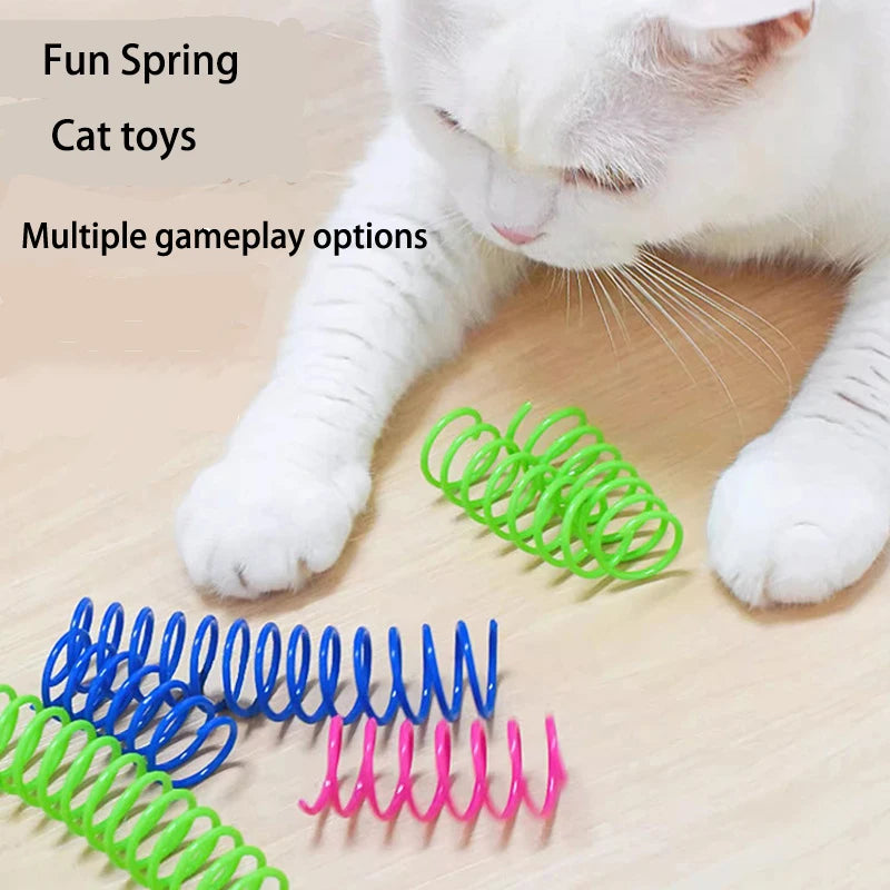 Purely Pawsome™ Cat Spring Toys - 4pcs Wide Durable Heavy Gauge Colorful Coil Springs