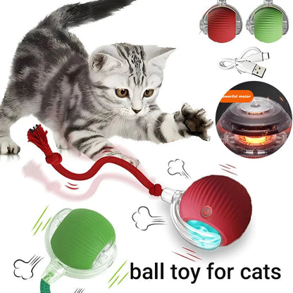 Purely Pawsome™ Cat Interactive Ball Toy - Automatic Rolling Rechargeable Smart Kitten Ball