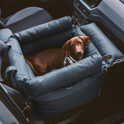 Purely Pawsome™ Luxury Pet Car Seat - Faux Leather Dog & Cat Travel Bed Booster