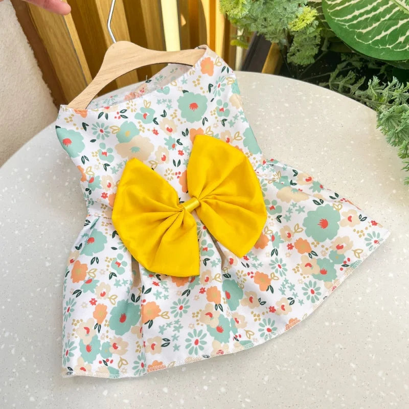 Purely Pawsome™ Adorable Dog Princess Dress - Cute Bow & Lace Summer Outfit