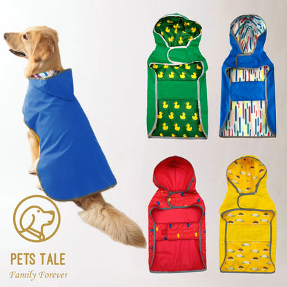 Purely Pawsome™ Waterproof Double-Layer Dog Raincoat - Bright Yellow Reflective Puppy Rain Jacket for Small & Medium Dogs