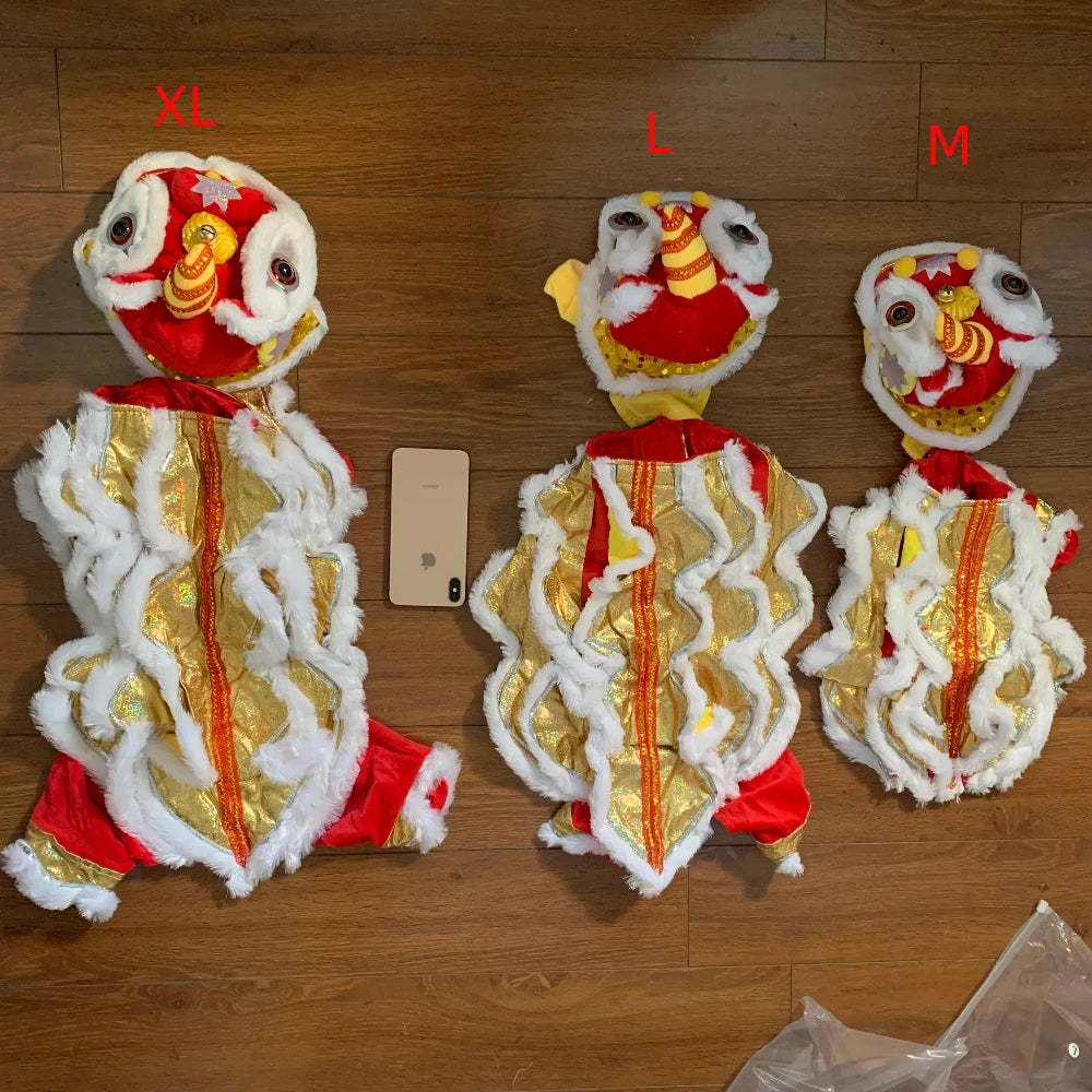 Purely Pawsome™ Lion Dance Dog Costume - Chinese New Year Festival Outfit for Dogs & Cats