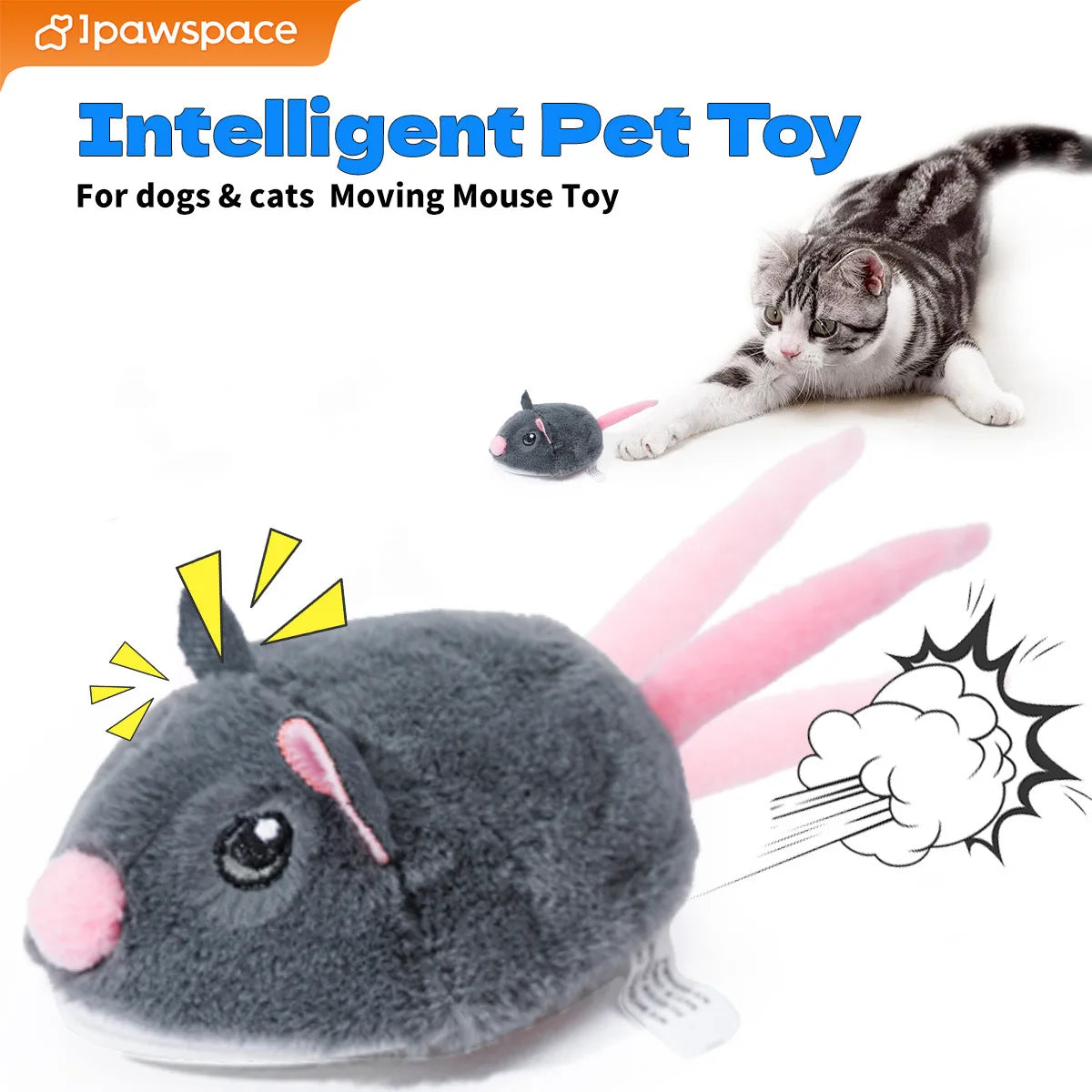 Purely Pawsome™ Electric Interactive Mouse Cat Toy - Funny Plush Smart Pet Movement Toy