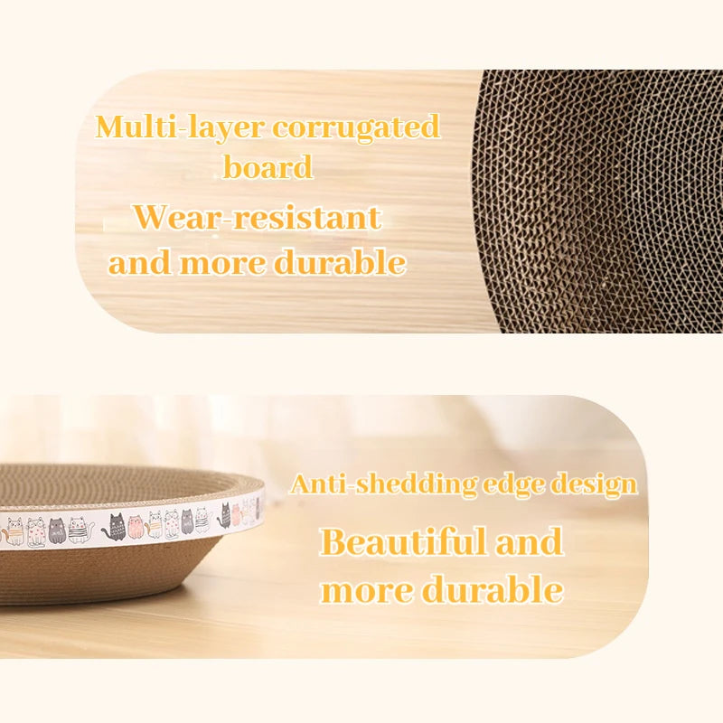 Corrugated Cat Scratching Post with Catnip Wear-resistant and Scratch-resistant Cat Bed Scratcher Sofa Protector Cats Furniture