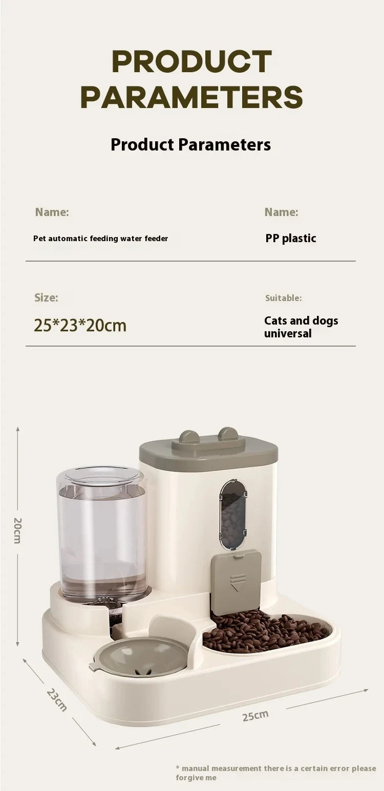 Purely Pawsome™ Automatic Pet Feeder & Waterer Set - Leak-Proof Gravity Design
