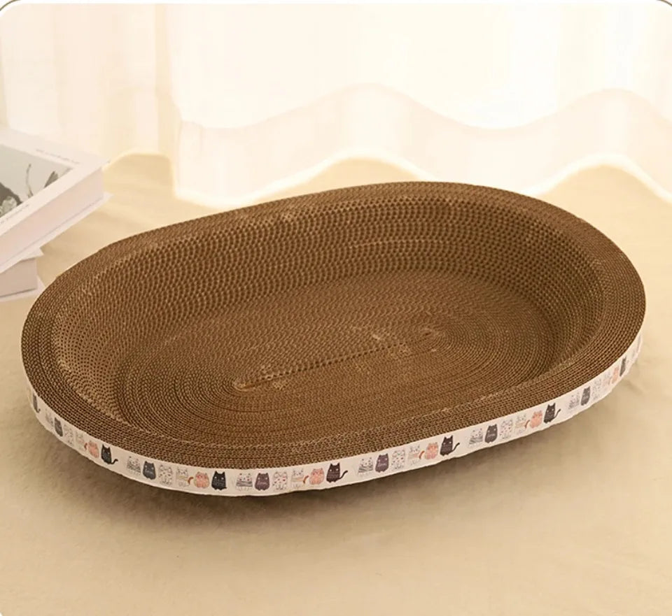 Corrugated Cat Scratching Post with Catnip Wear-resistant and Scratch-resistant Cat Bed Scratcher Sofa Protector Cats Furniture