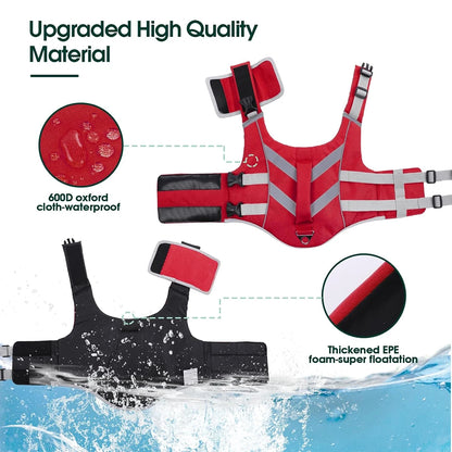 Purely Pawsome™ Premium Waterproof Dog Life Jacket - Reflective Safety Vest for Water Adventures